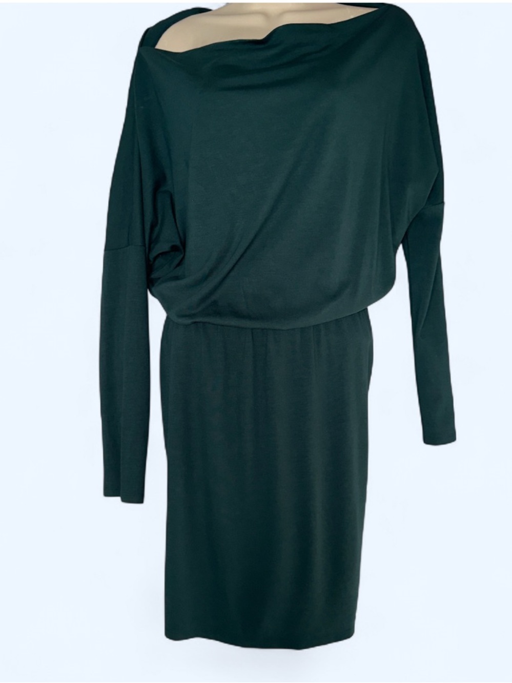 Halogen Dark Green Boatneck Long Sleeve Dress